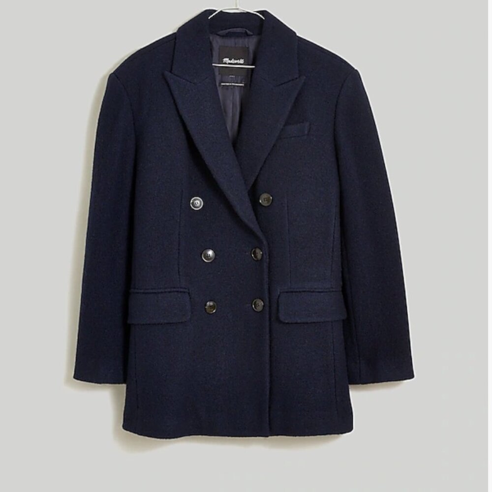 Madewell Oversized Tuxedo Coat Navy Blue Size 12